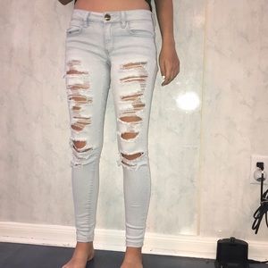 light washed ripped jeans